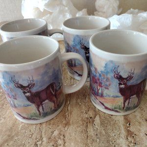 Never Used Gibson Mugs Vintage Deer/Wildlife Design
